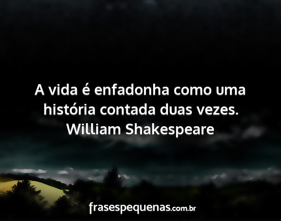 William Shakespeare - A vida é enfadonha como uma história contada...