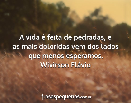 Wivirson Flávio - A vida é feita de pedradas, e as mais doloridas...