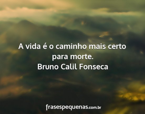Bruno Calil Fonseca - A vida é o caminho mais certo para morte....