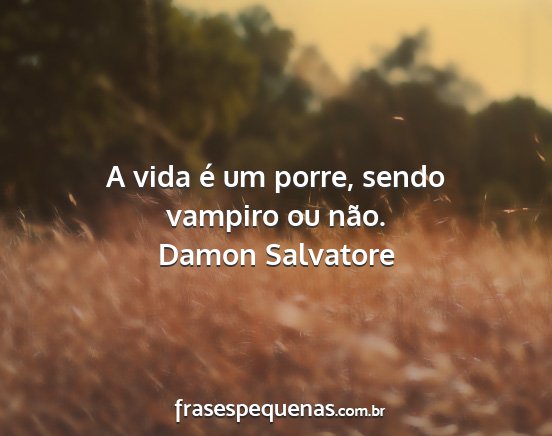 Damon Salvatore - A vida é um porre, sendo vampiro ou não....