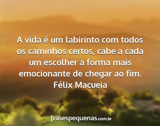 Félix Macueia - A vida é um labirinto com todos os caminhos...