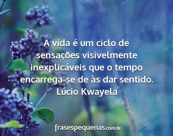 Lúcio Kwayela - A vida é um ciclo de sensações visivelmente...