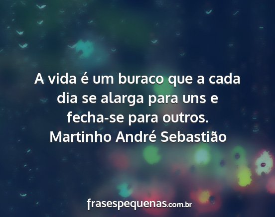 Martinho André Sebastião - A vida é um buraco que a cada dia se alarga para...