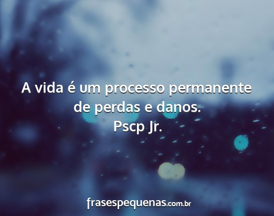 Pscp Jr. - A vida é um processo permanente de perdas e...