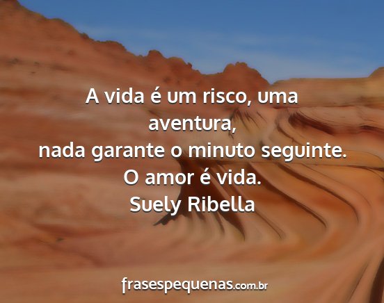 Suely Ribella - A vida é um risco, uma aventura, nada garante o...
