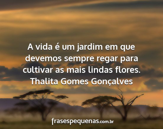 Thalita Gomes Gonçalves - A vida é um jardim em que devemos sempre regar...