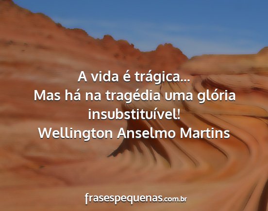 Wellington Anselmo Martins - A vida é trágica... Mas há na tragédia uma...