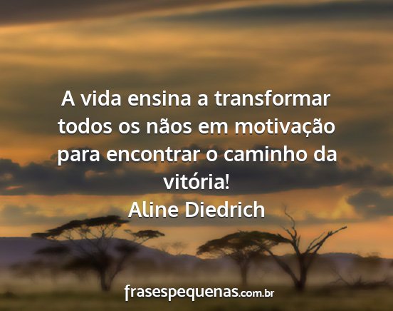 Aline Diedrich - A vida ensina a transformar todos os nãos em...