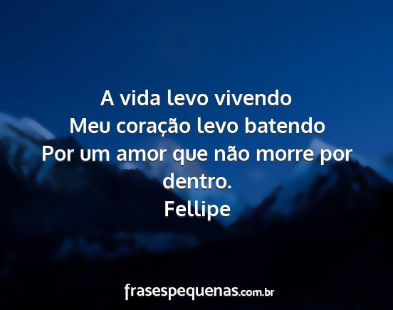 Fellipe - A vida levo vivendo Meu coração levo batendo...