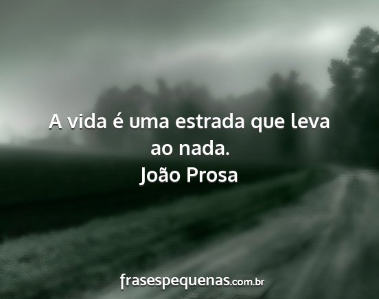 João Prosa - A vida é uma estrada que leva ao nada....