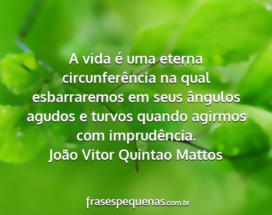 João Vitor Quintao Mattos - A vida é uma eterna circunferência na qual...