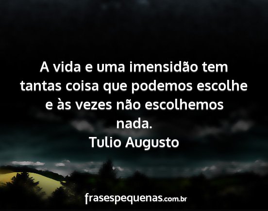 Tulio Augusto - A vida e uma imensidão tem tantas coisa que...