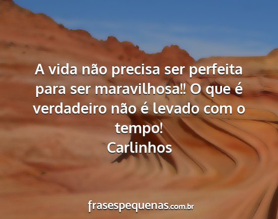 Carlinhos - A vida não precisa ser perfeita para ser...