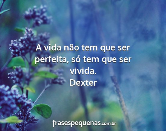 Dexter - A vida não tem que ser perfeita, só tem que ser...