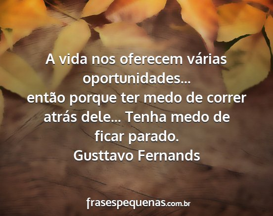 Gusttavo Fernands - A vida nos oferecem várias oportunidades......