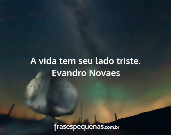 Evandro Novaes - A vida tem seu lado triste....