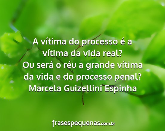 Marcela Guizellini Espinha - A vítima do processo é a vítima da vida real?...