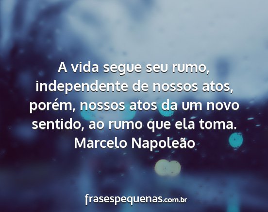Marcelo Napoleão - A vida segue seu rumo, independente de nossos...