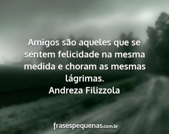 Andreza Filizzola - Amigos são aqueles que se sentem felicidade na...