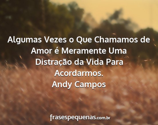 Andy Campos - Algumas Vezes o Que Chamamos de Amor é Meramente...