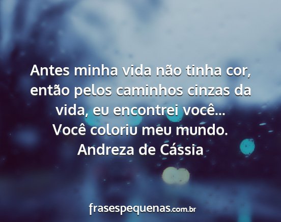 Andreza de Cássia - Antes minha vida não tinha cor, então pelos...