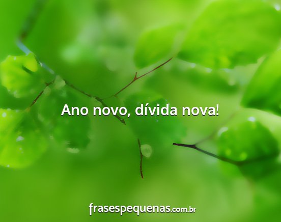 Ano novo, dívida nova!...