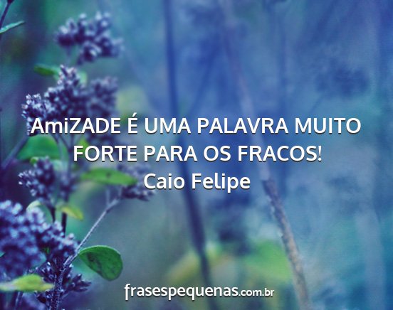 Caio Felipe - AmiZADE É UMA PALAVRA MUITO FORTE PARA OS FRACOS!...