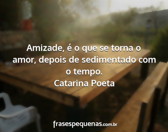 Catarina Poeta - Amizade, é o que se torna o amor, depois de...