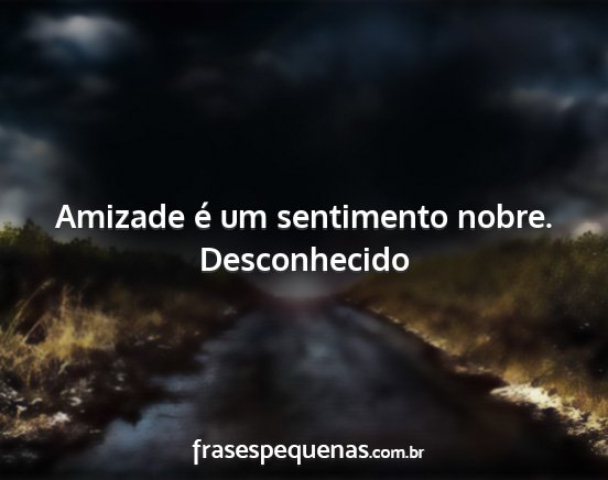 Desconhecido - Amizade é um sentimento nobre....