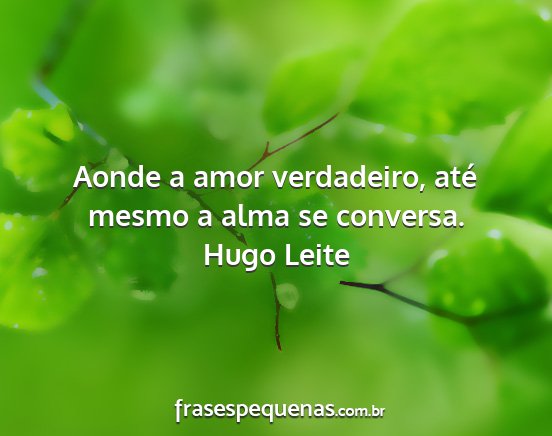 Hugo Leite - Aonde a amor verdadeiro, até mesmo a alma se...