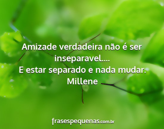 Millene - Amizade verdadeira não é ser inseparavel.... E...