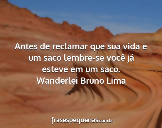 Wanderlei Bruno Lima - Antes de reclamar que sua vida e um saco...