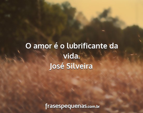 José Silveira - O amor é o lubrificante da vida....