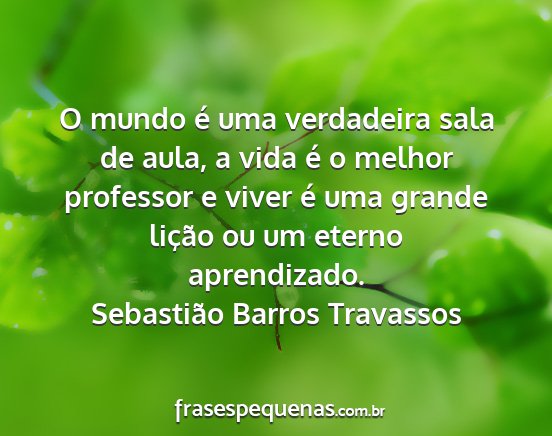 Sebastião Barros Travassos - O mundo é uma verdadeira sala de aula, a vida é...