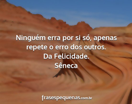 Sêneca - Ninguém erra por si só, apenas repete o erro...