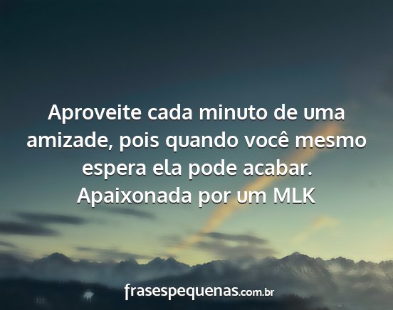 Apaixonada por um MLK - Aproveite cada minuto de uma amizade, pois quando...