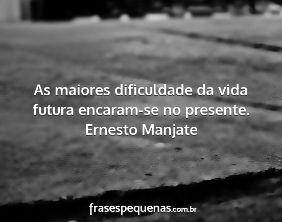 Ernesto Manjate - As maiores dificuldade da vida futura encaram-se...