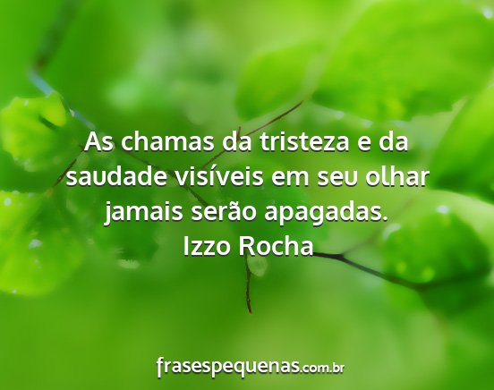 Izzo Rocha - As chamas da tristeza e da saudade visíveis em...