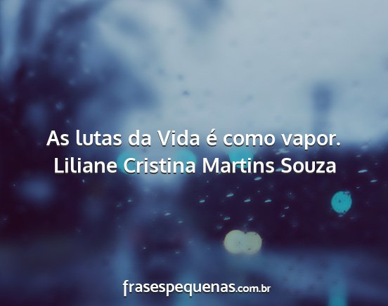 Liliane Cristina Martins Souza - As lutas da Vida é como vapor....