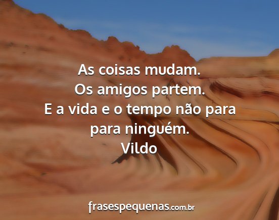 Vildo - As coisas mudam. Os amigos partem. E a vida e o...