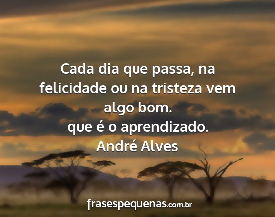 André Alves - Cada dia que passa, na felicidade ou na tristeza...