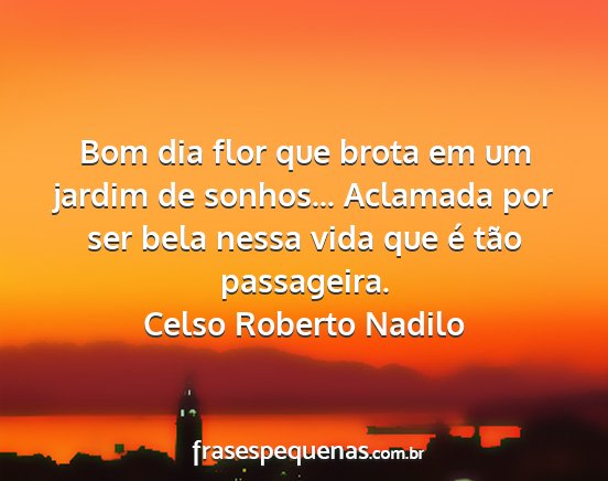 Celso Roberto Nadilo - Bom dia flor que brota em um jardim de sonhos......