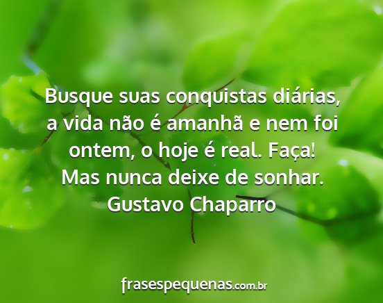 Gustavo Chaparro - Busque suas conquistas diárias, a vida não é...