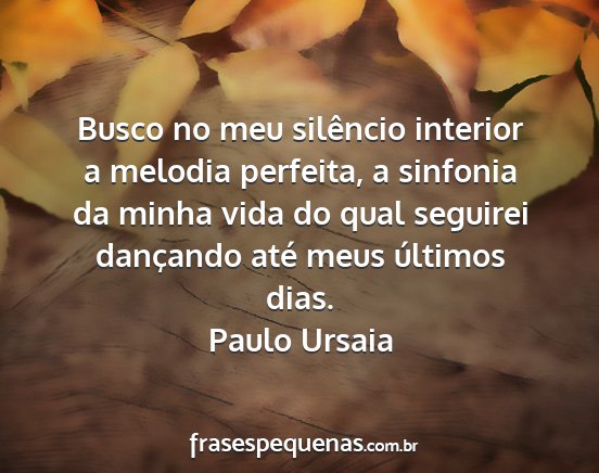 Paulo Ursaia - Busco no meu silêncio interior a melodia...