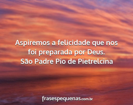 São Padre Pio de Pietrelcina - Aspiremos a felicidade que nos foi preparada por...