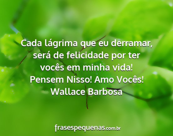 Wallace Barbosa - Cada lágrima que eu derramar, será de...