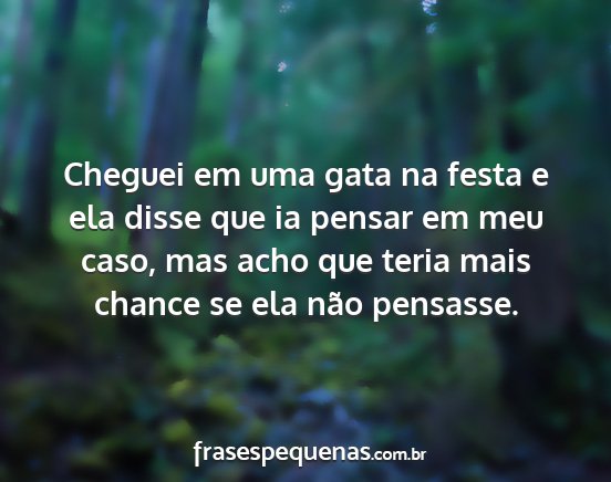 Cheguei em uma gata na festa e ela disse que ia...