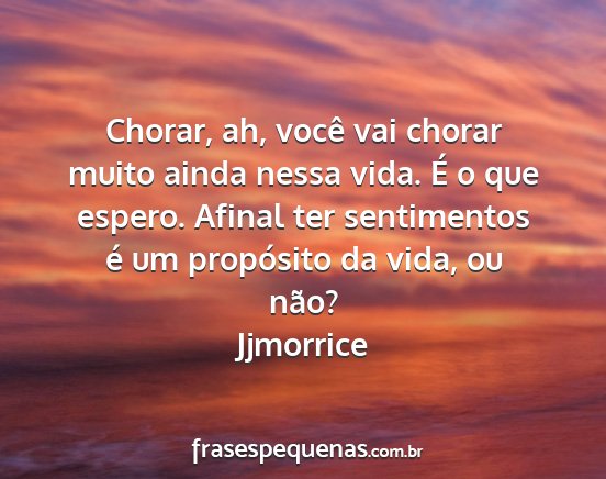 Jjmorrice - Chorar, ah, você vai chorar muito ainda nessa...