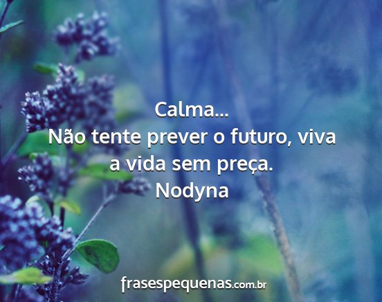 Nodyna - Calma... Não tente prever o futuro, viva a vida...