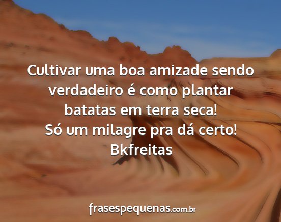 Bkfreitas - Cultivar uma boa amizade sendo verdadeiro é como...